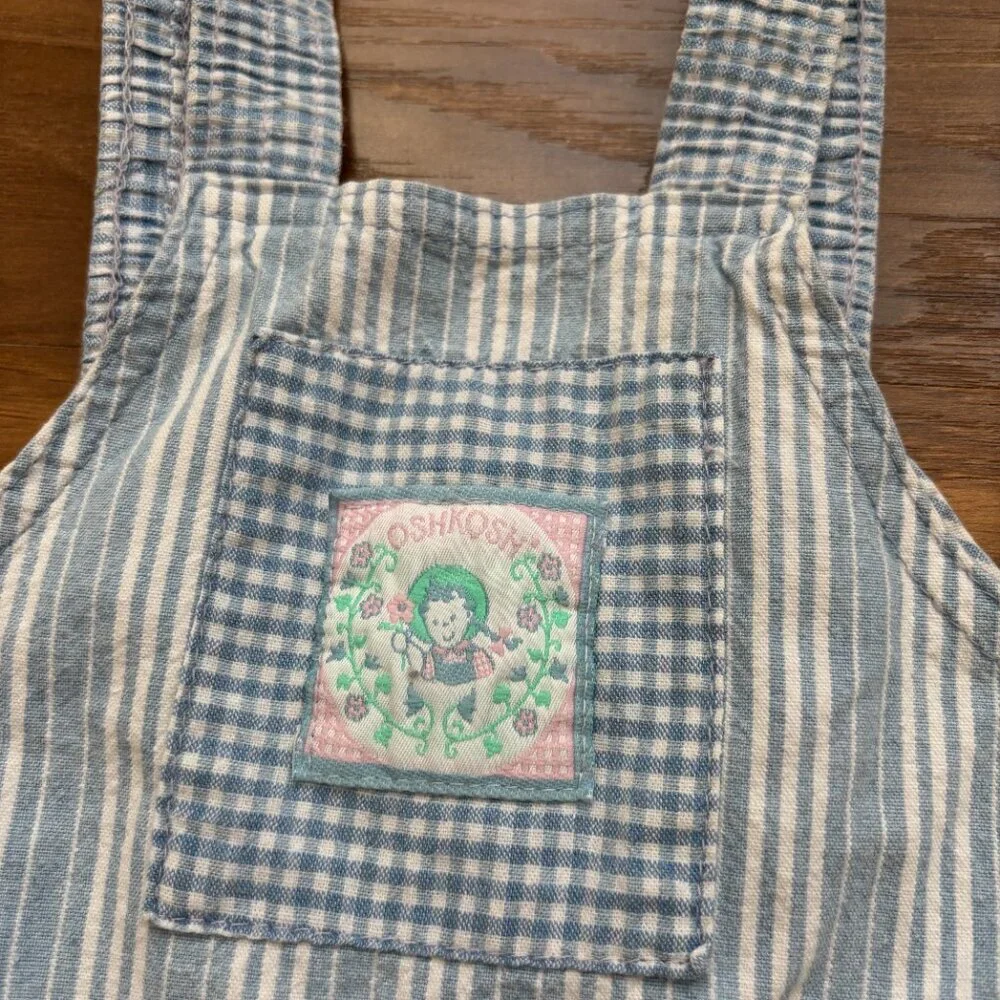 Osh Kosh B'Gosh Vintage Made in USA Cotton Striped 4T Overalls Jumpsuit